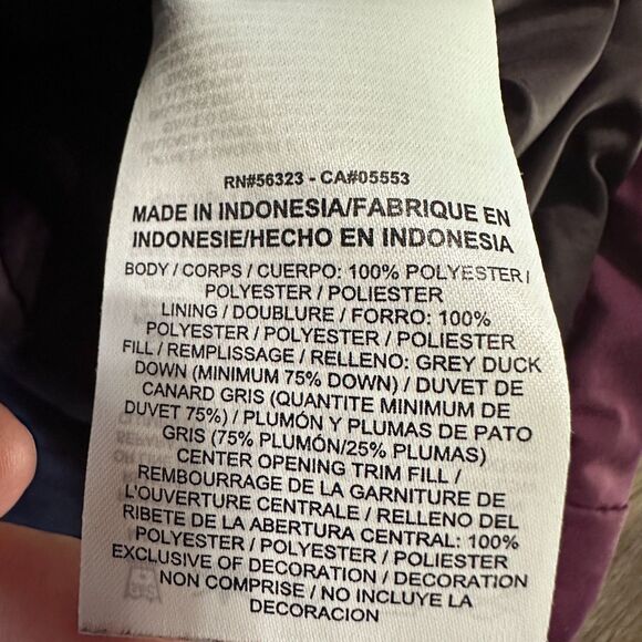 Nike Womens Small Quilted Puffer Vest Purple Down Full Zip Warm Winter - Picture 3 of 4